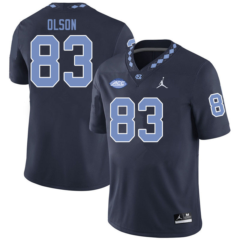 Jordan Brand Men #83 Justin Olson North Carolina Tar Heels College Football Jerseys Sale-Black